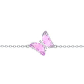 Asfour Creations Chain Bracelet With Rose Butterfly In 925 Sterling Silver-BD0148-O