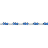 Asfour Creations Fashion Bracelet With Blue Oval Zircon In 925 Sterling Silver-BD0165-B