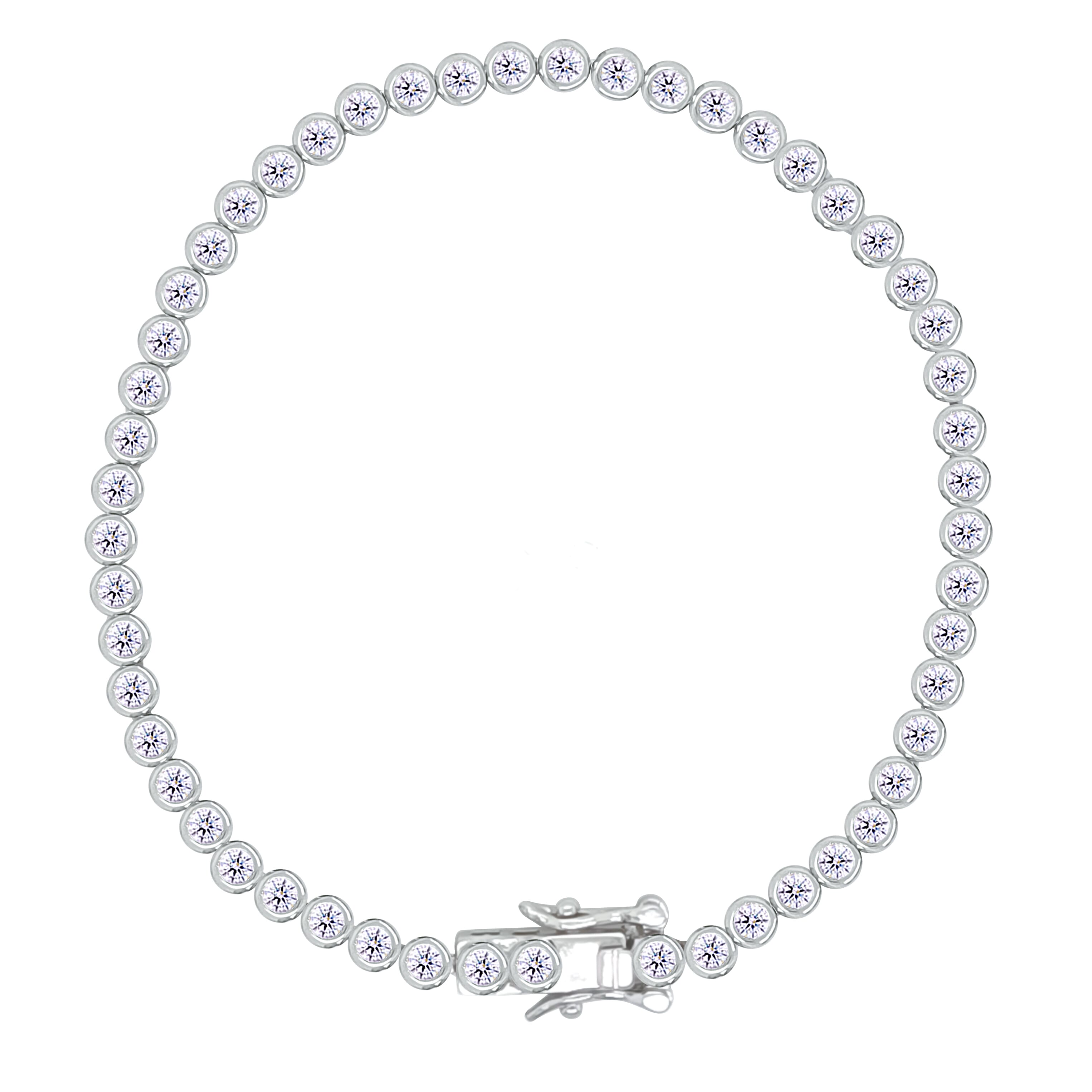 Asfour Creations Tennis Bracelet With Round Stones In 925 Sterling Silver-BD0284-A