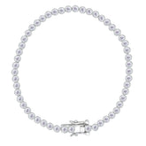 Asfour Creations Tennis Bracelet With Round Stones In 925 Sterling Silver-BD0284-A