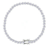 Asfour Creations Tennis Bracelet With Round Stones In 925 Sterling Silver-BD0284