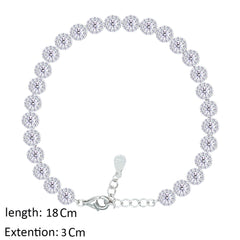 Asfour Creations Tennis Bracelet With Round Stones In 925 Sterling Silver-BD0285