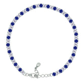 Asfour Creations Tennis Bracelet With Turquoise Pear & Emerald Zircon In 925 Sterling Silver