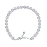Asfour Creations Tennis Bracelet With Zircon Round Design In 925 Sterling Silver-BM0089