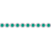 Asfour Creations Tennis Bracelet With Turquoise Pear & Emerald Zircon In 925 Sterling Silver