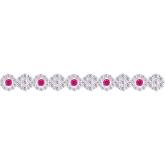 Asfour Creations Tennis Bracelet With Turquoise Pear & Emerald Zircon In 925 Sterling Silver