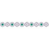Asfour Creations Tennis Bracelet With Turquoise Pear & Emerald Zircon In 925 Sterling Silver