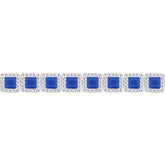 Asfour Creations Tennis Bracelet With Turquoise Pear & Emerald Zircon In 925 Sterling Silver