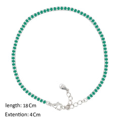 Asfour Creations Tennis Bracelet With Emerald Round Zircon In 925 Sterling Silver-BM0133-G