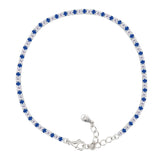 Asfour Creations Tennis Bracelet With Turquoise Pear & Emerald Zircon In 925 Sterling Silver