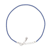 Asfour Creations Tennis Bracelet With Turquoise Pear & Emerald Zircon In 925 Sterling Silver