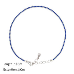 Asfour Creations Tennis Bracelet With Blue Round Design In 925 Sterling Silver-BM0134-B