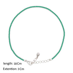 Asfour Creations Tennis Bracelet With Emerald Round Design In 925 Sterling Silver-BM0134-G