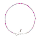 Asfour Creations Tennis Bracelet With Turquoise Pear & Emerald Zircon In 925 Sterling Silver