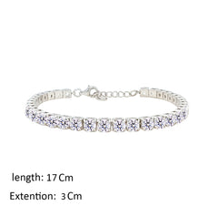 Asfour Creations Tennis Bracelet With Round Zircon In 925 Sterling Silver-BM0144