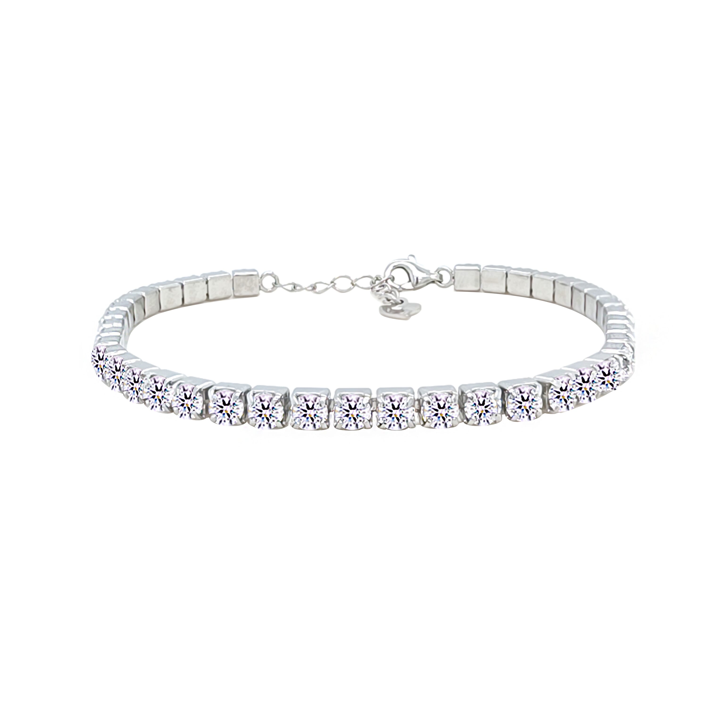 Asfour Creations Tennis Bracelet With Turquoise Pear & Emerald Zircon In 925 Sterling Silver