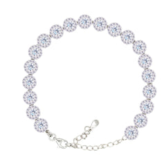 Asfour Creations Tennis Bracelet With Turquoise Pear & Emerald Zircon In 925 Sterling Silver