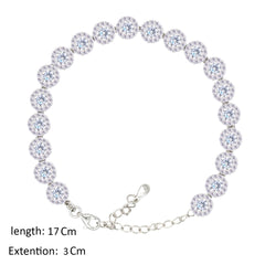 Asfour Creations Tennis Bracelet With Round Design In 925 Sterling Silver-BM0164