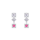 Asfour Creations Stud Earrings With Art Deco Design In 925 Sterling Silver-ED0137-WO5