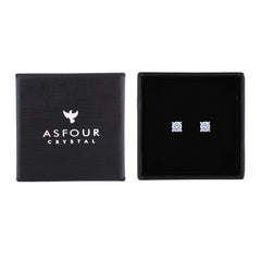Asfour Creations Stud Earring Inlaid With Zircon Stone In 925 Sterling Silver-EM0114