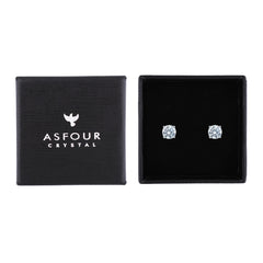 Asfour Creations Stud Earring Inlaid With Zircon Stone In 925 Sterling Silver-EM0127