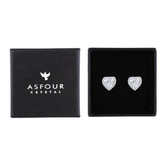 Asfour Creations Stud Earrings With Heart Design In 925 Sterling Silver-EM0131