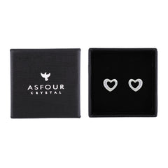 Asfour Creations Stud Earrings With Heart Design In 925 Sterling Silver-EM0135