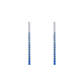 Asfour Creations Hoop Earrings With Halo Turquoise Round Stone In 925 Sterling Silver-ED0124-GC