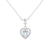 Asfour Creations Chain Necklace With Heart Pendant In 925 Sterling Silver-NM0073