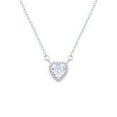 Asfour Creations Chain Necklace With Heart Pendant In 925 Sterling Silver-NM0089