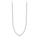 Asfour Creations Chain Tennis Necklace Inlaid With Round Zircon In 925 Sterling Silver-NM0100