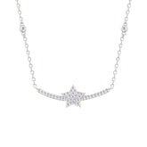 Asfour Creations Chain Necklace With Decorative Star Design In 925 Sterling Silver-NM0108