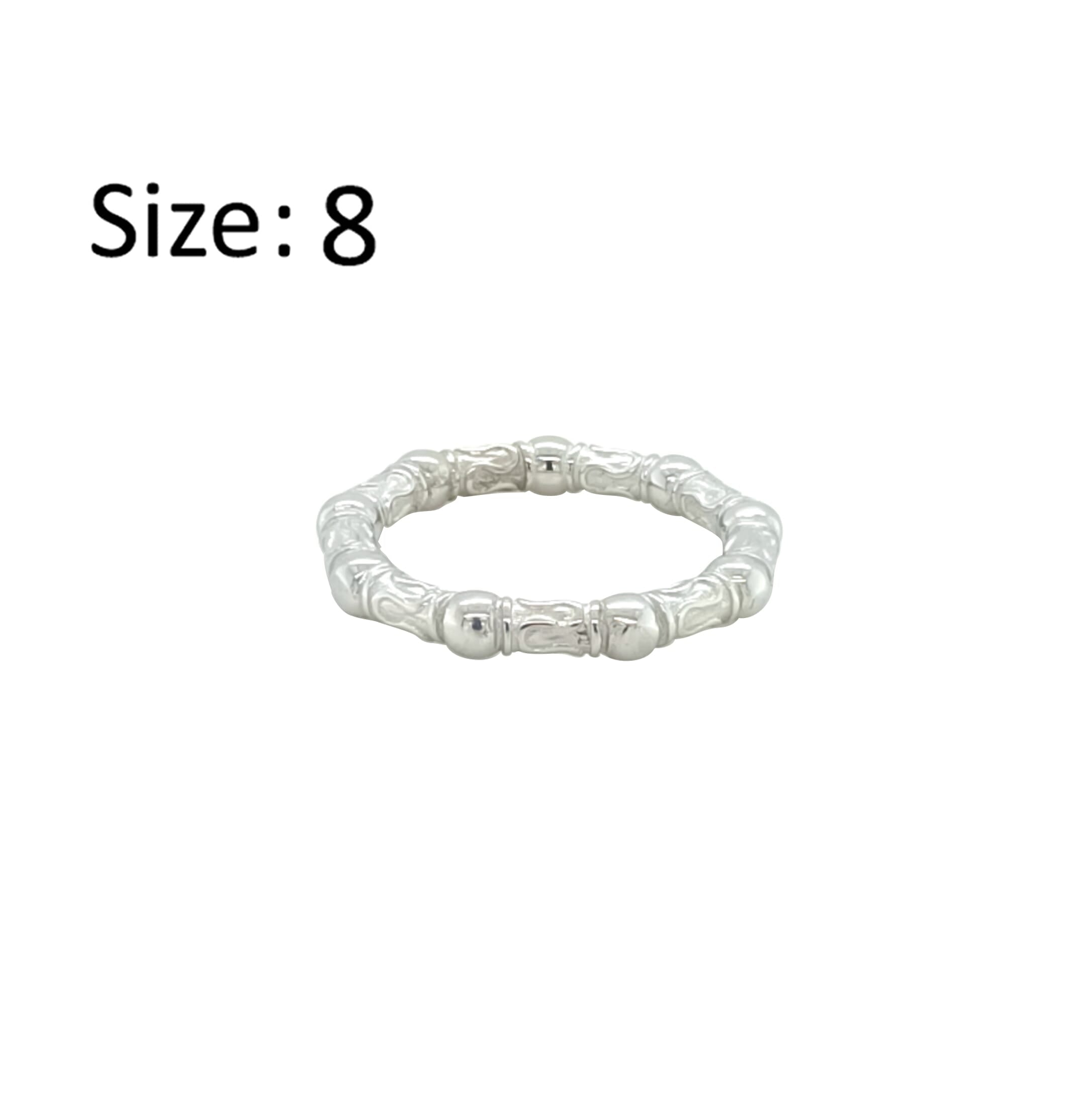 Asfour Creations Band Ring With Art Deco Design In 925 Sterling Silver-RD0195-8