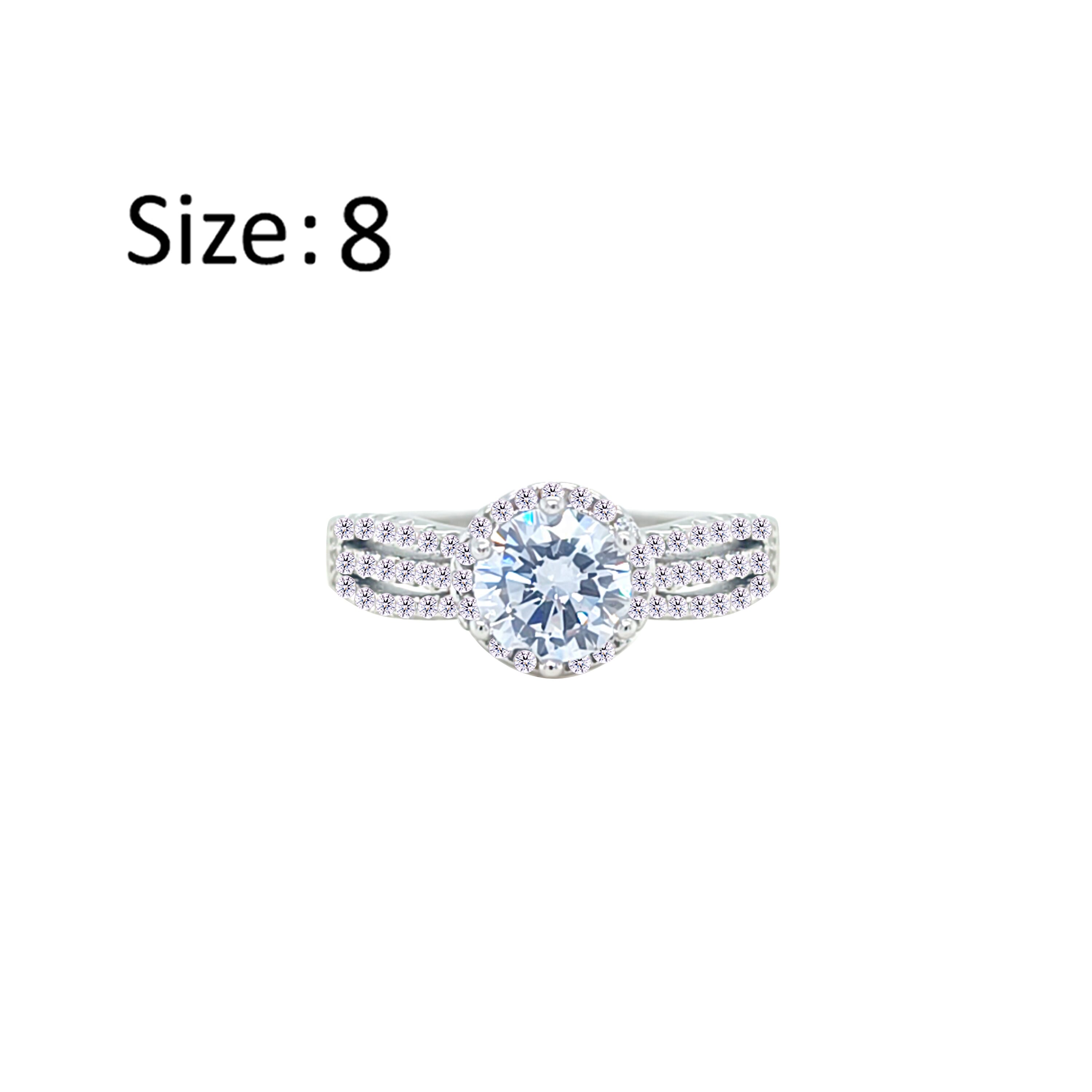 Asfour Creations Fashion Ring With Round Design Inlaid With Zircon In 925 Sterling Silver-RM0112-8