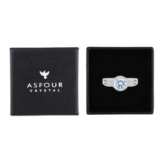 Asfour Creations Fashion Ring With Round Design Inlaid With Zircon In 925 Sterling Silver-RM0112-8
