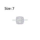Asfour Creations Drew Ring With Square Design Inlaid With Zircon In 925 Sterling Silver-RM0122-7