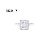 Asfour Creations Drew Ring With Square Design Inlaid With Zircon In 925 Sterling Silver-RM0124-7