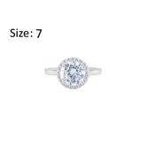 Asfour Creations Halo Ring With Zircon Round Design In 925 Sterling Silver-RM0148-7
