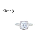 Asfour Creations Halo Ring With Zircon Square Design In 925 Sterling Silver-RM0155-8