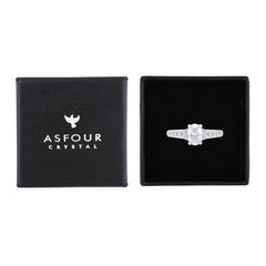 Asfour Creations Fashion Ring With Zircon Oval Design In 925 Sterling Silver-RM0157-7