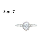Asfour Creations Halo Ring With Zircon Oval Design In 925 Sterling Silver-RM0162-7