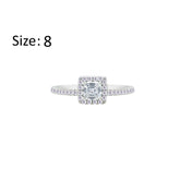 Asfour Creations Halo Ring With Zircon Square Design In 925 Sterling Silver-RM0166-8
