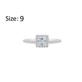 Asfour Creations Halo Ring With Zircon Square Design In 925 Sterling Silver-RM0166-9