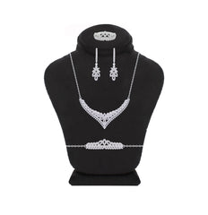 Asfour Creations Jewelry Set With Art Deco Design In 925 Sterling Silver -SM0023-7