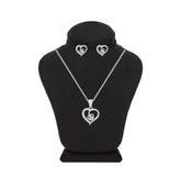 Asfour Creations Jewelry Set With Heart Design Inlaid With Zircon In 925 Sterling Silver-SM0041