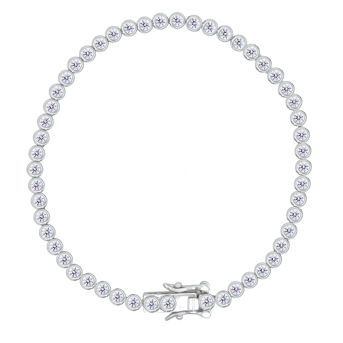 Asfour Creations Tennis Bracelet With Round Stones In 925 Sterling Silver-BD0284-A