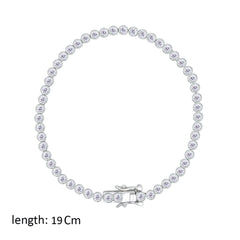 Asfour Creations Tennis Bracelet With Round Stones In 925 Sterling Silver-BD0284-A