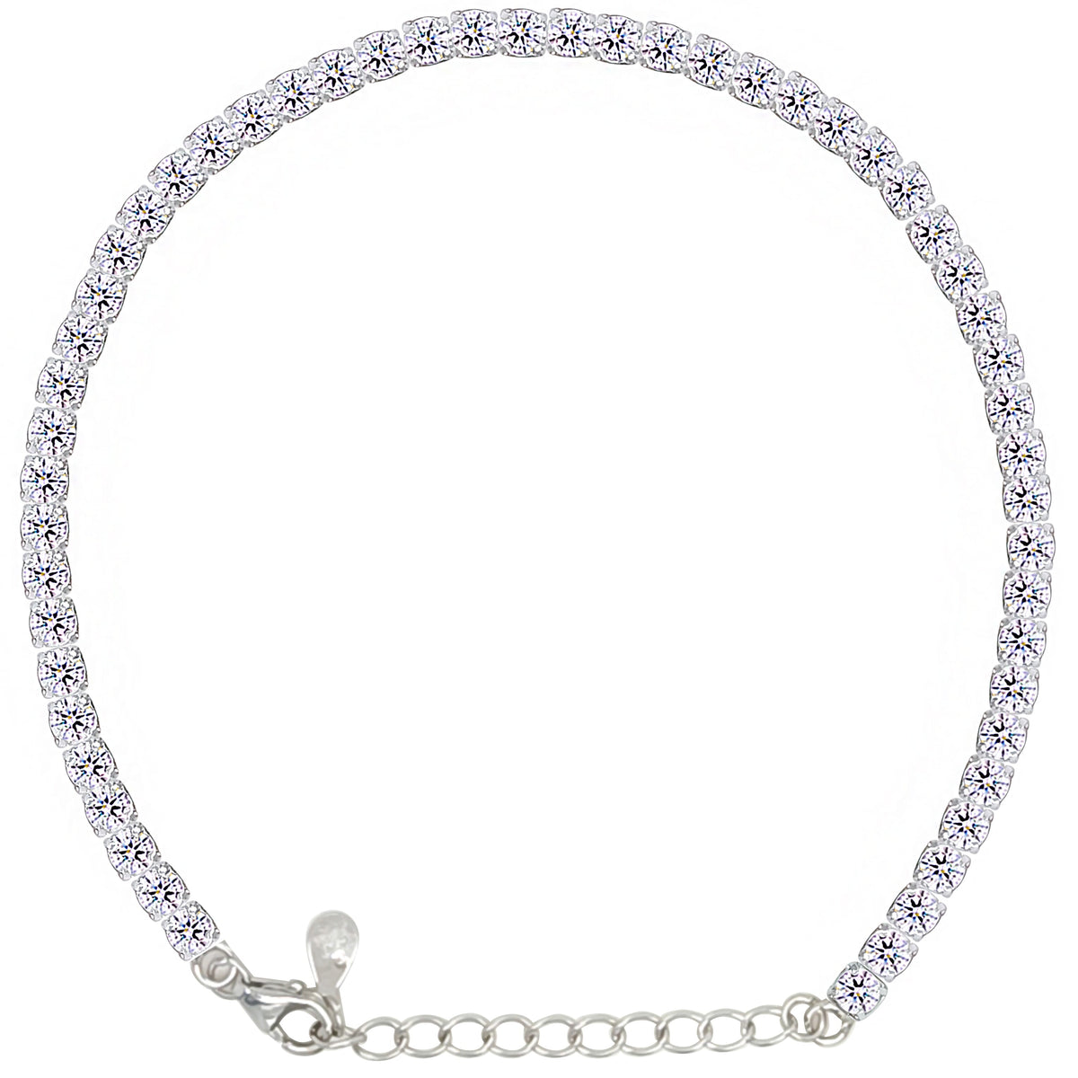 Asfour Creations Tennis Bracelet With Turquoise Pear & Emerald Zircon In 925 Sterling Silver