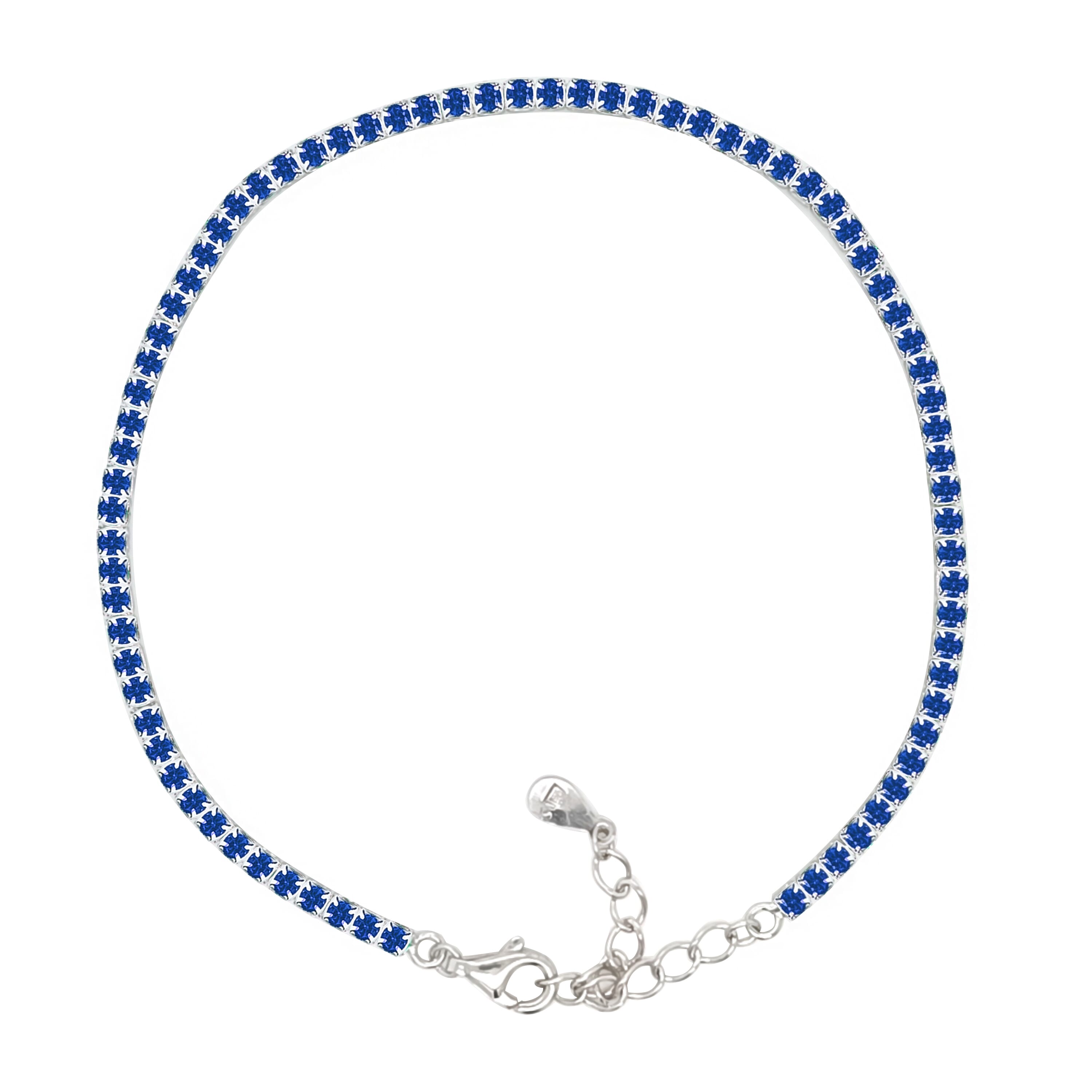 Asfour Creations Tennis Bracelet With Turquoise Pear & Emerald Zircon In 925 Sterling Silver