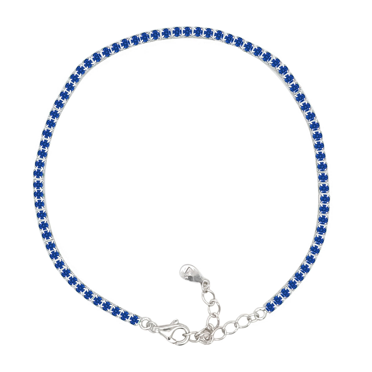 Asfour Creations Tennis Bracelet With Turquoise Pear & Emerald Zircon In 925 Sterling Silver